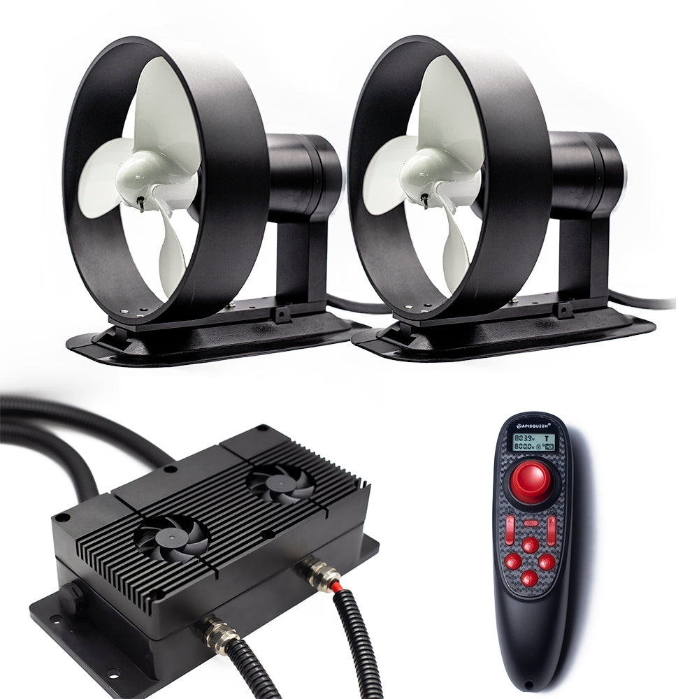 APISQUEEN 24V/48V U35 Two SET of aluminum alloy underwater thrusters have 78 kg thrust, suitable for cruise ships/fishing boats, etc.