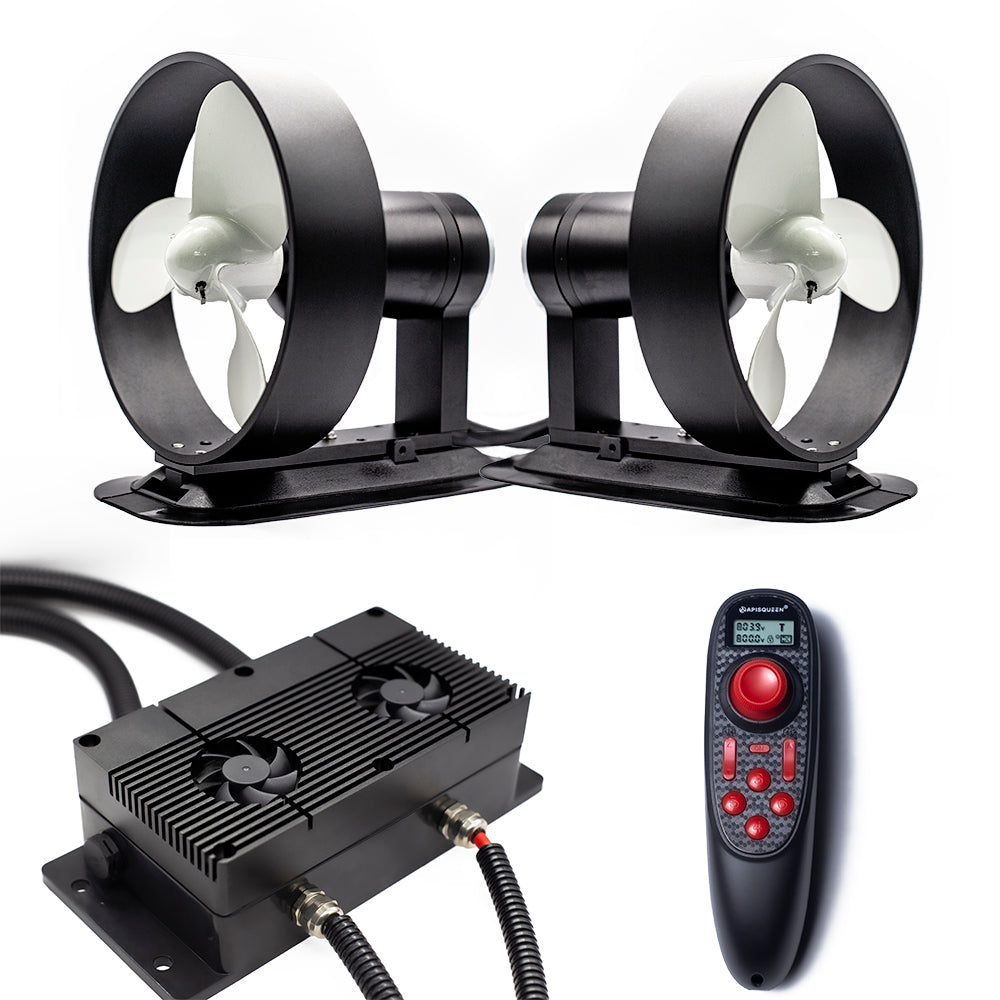 APISQUEEN 24V/48V U35 Two SET of aluminum alloy underwater thrusters have 78 kg thrust, suitable for cruise ships/fishing boats, etc.