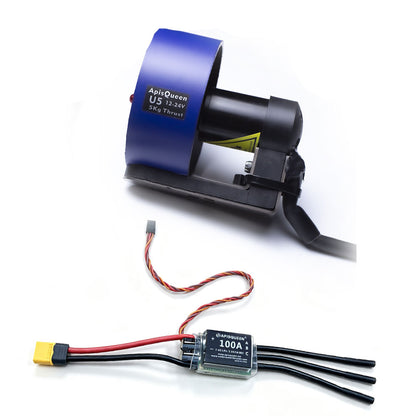 APISQUEEN 12-24V U5 brushless underwater thruster 7KG thrust, with 100A ESC, For inflatable boats/kayaks, etc.