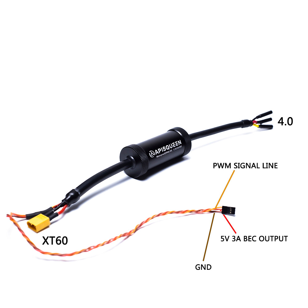 APISQUEEN Waterproof Brushless Bi-Directional ESC 100A ESC 2-6s with 5.5v 3A BEC for underwater thruster motor RC boat