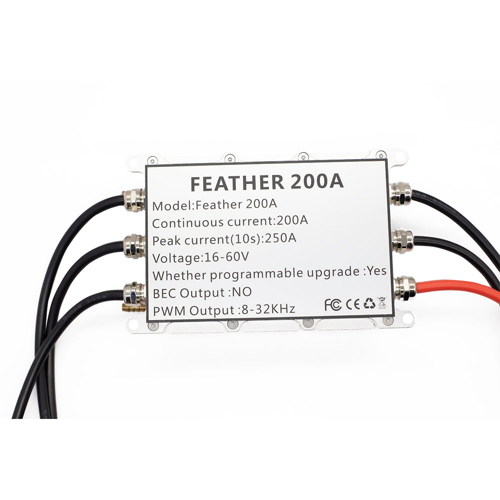 APISQUEEN 16-60V High pressure brushless 200a ESC for hydrofoils/underwater propellers/brushless motors.