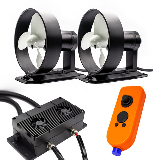 APISQUEEN 24V/48V U35 Two SET of aluminum alloy underwater thrusters have 78 kg thrust, suitable for cruise ships/fishing boats, etc.