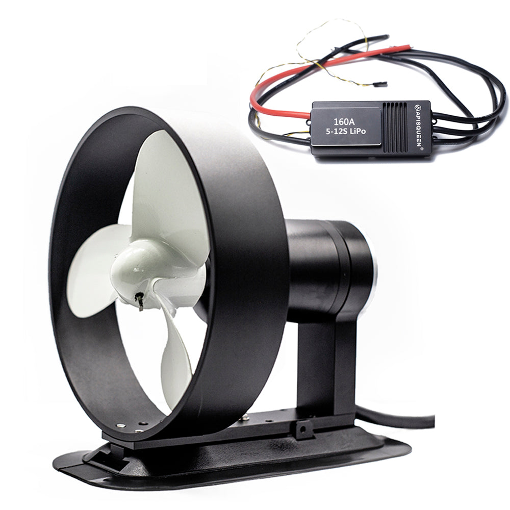 APISQUEEN 24V/36V/48V Underwater Thruster U35 39kg thrust, 3 blades, for cruise ships/fishing boats etc.